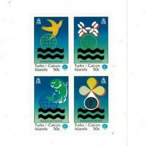 Turks and Caicos - 1998 - Year of Ocean - Block of 4 Stamps - Scott #1256 - MNH