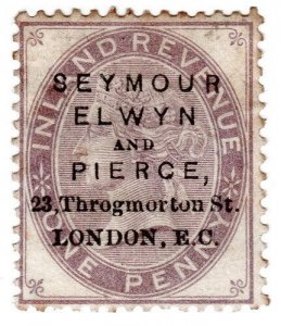 (I.B) QV Commercial Overprint : Seymour Elwyn & Pierce