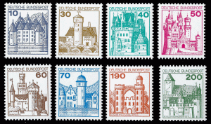 Germany, FRG 1977 Scott 1231//1240A Castles Issue **