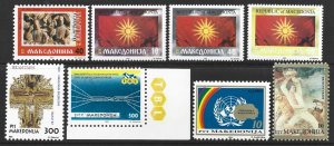 Macedonia 1992, 1993 First issues Selection #2, 5-7, 12-15 VF-NH CV $14.70