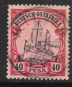 GERMAN EAST AFRICA SG22 1901 40p BLACK & CARMINE ON ROSE USED 