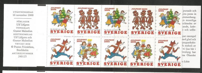 SWEDEN 2402e, MNH STAMPS, COMPLETE BOOKLET, 3 EACH #2402a, 2402c, 2 EACH #240...