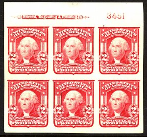 U.S. #320 MINT PL# BLOCK OG HR