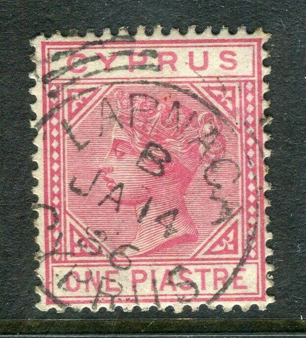 CYPRUS; 1880s early classic QV issue fine used 1pi. value, fair Postmark