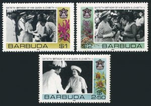 Barbuda 779-781,MNH.Michel 868-870. Queen Elizabeth II,60th birthday,1986.