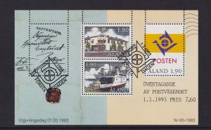 Aland islands   #72   cancelled  1993  sheet autonomous postal administration