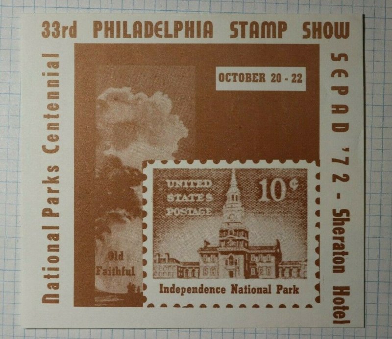 SEPAD Philadelphia Stamp Show Indepedence Natl Park 10c Philatelic Souvenir Ad