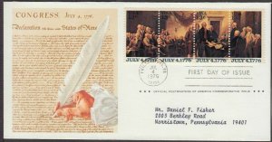 1976 Declaration of Independence Sc 1694a setenant Postmasters of America