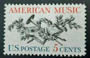 Scott #1252 - 5 Cent Stamp American Music, Symbols of Music-  MNH 1964