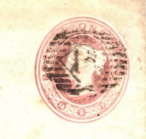 GB Cover 1857 SCARCE STO PENNY PINK *Embossed Initials* London Bath Som CX183