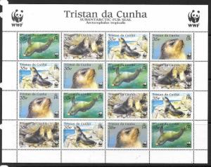 TRISTAN DA CUNHA SG800/3 2004 FUR SEALS SHEETLET MNH