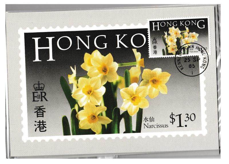 Hong Kong Flowers First Day Cancelled Postcard set A 1985