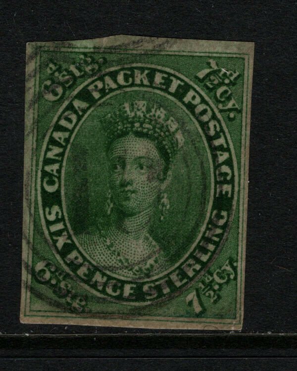 Canada #9 Very Fine Used With Light 4 Ring Cancel **With Certificate**