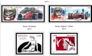 COLOR PRINTED MONACO 2011-2020 STAMP ALBUM PAGES (63 illustrated pages)