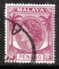 Malaya Penang 1954 Sc 35 10c Used