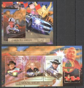 L0056 2012 Guinea Auto Sport Cars Tribute To Great Carroll Shelby Kb+Bl Mnh