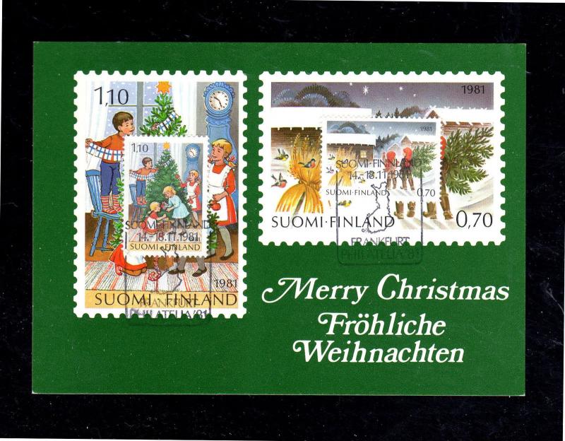 FINLAND #660-661  1982  CHRISTMAS  MINT  VF NH  O.G  FDC  POSTCARD