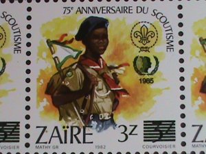 ZAIRE-1982-11207-1213 SCOUTING YEAR COMPLETE   MNH STRIPS OF 4 SETS-VERY FINE