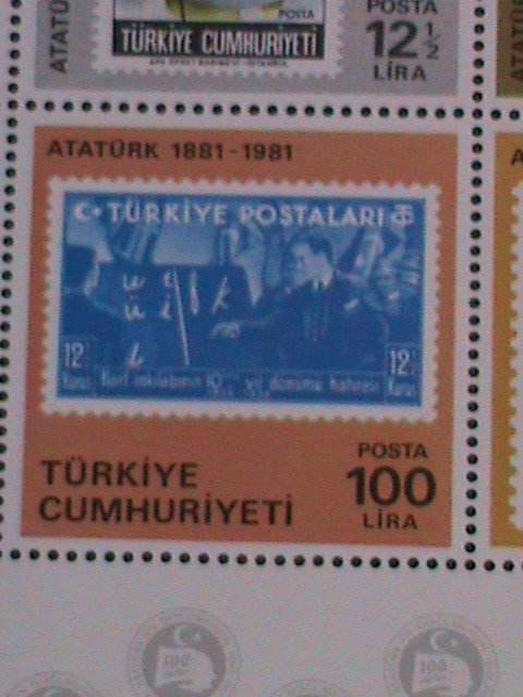 TURKEY STAMP-1981 SC# 2194 KEMAL ATATURK   MNH STAMP SHEET CAT.$20
