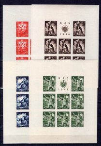 NDH CROATIA GERMAN PUPPET STATE B65-B68 ULTRA RARE IMPERF SHEET SET PERFECT MNH