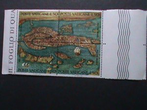 VATICAN CITY-1972-SC# 519-UNESCO CAMPAIGN- MAP OF VENICE-1581- MNH-BLOCK VF