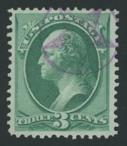 USA 158 - 3 cent Secret Mark - VF app used with purple star in circle fancy cxl