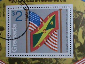 Granada Stamp-1976 Bicentenary of American Revolution CTO MNH-S/S sheet #2