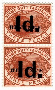(I.B) Australia - Tasmania Revenue : Stamp Duty 1d on 3d OP