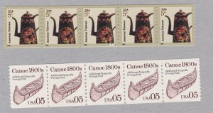 PNC5 5c US#1899 Mot, US 2253 Milk, US 2452D Cir, US 3614, US 2453 Can Lot5 MNH