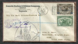 p186 - OTTAWA Conference 1932 FDC Cover to IRELAND. ADVERTISING Beaver Brand