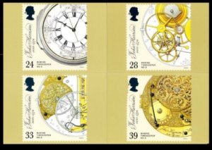 STAMP STATION PERTH G.B. PHQ Cards No.150- Set of 4 - Timepieces Mint 1993