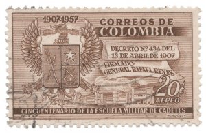 COLOMBIA YEAR 1957 AIRMAIL STAMP SCOTT # C300. USED. # 1