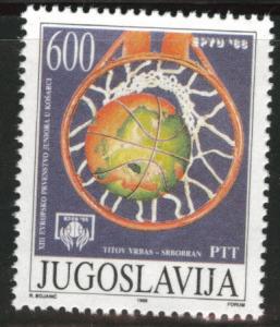 Yugsolvaia Scott 1905  MNH** 1988  basketball stamp