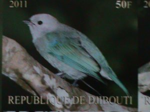 ​DJIBOUTI-2011 COLORFUL BEAUTIFUL LOVELY BIRDS IMPERF-MNH S/S-VERY FINE
