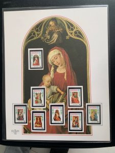 Antigua Madonna and the Christ child stamps panel big size with plastic holder