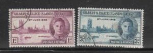 GILBERT & ELLICE #52-53 PEACE ISSUE F-VF USED