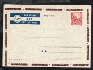 1960 East Germany Private Printed Aerogramme KFG12 Mint