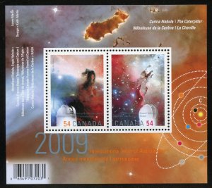 Canada Scott 2323 MNHOG - 2009 Intl. Year of Astronomy Sheet of 2 - SCV $2.20