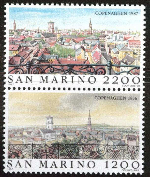 San Marino Scott 1041-1142 = 1142a1-MNH** 1987 Copenhagen pair