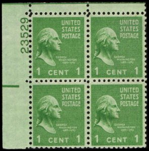 US #804 WASHINGTON MNH UL PLATE BLOCK #23529