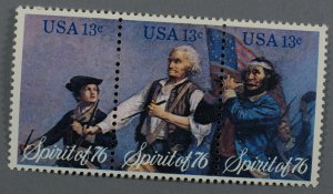 United States #1631a MNH VF Strip of 3 Spirit of 76