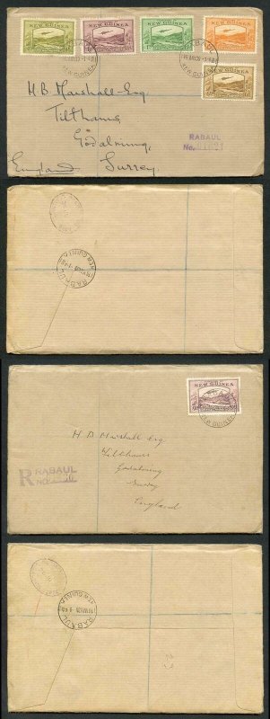 New Guinea SG212/20 1939 Part Set on 2x Cover to London