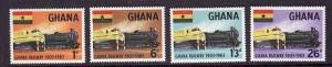 Ghana-Sc #156-9-unused hinged set-Trains-Locomotives-Railroads-1963-