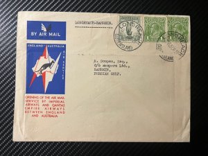 1931 Australia Airmail First Flight Cover FFC Longreach to Bahrein Persian Gulf