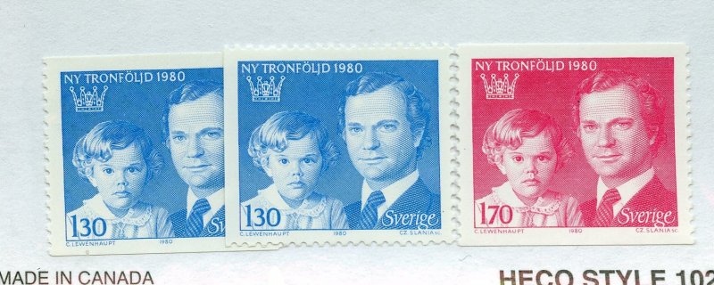 Sweden, Scott #1318-20, Mint, Never Hinged complete set