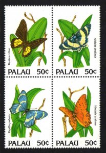 Palau # 300a-d ~ Cplt Set of 4 ( Block of 4) ~ Butterflies ~ Mint, NH