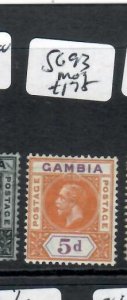 GAMBIA  KGV 5D    SG 93   MOG   P0727H