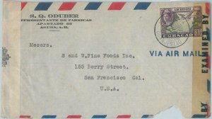 74604 - CURACAO - POSTAL HISTORY -  COVER  to USA with DOUBLE CENSOR! 1944