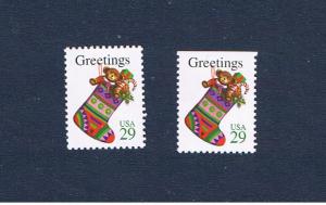 #2872-2872a MNH OG  Christmas Free S/H