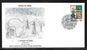 United Nations NY 468 Africa in Crisis WFUNA Cachet FDC First Day Cover